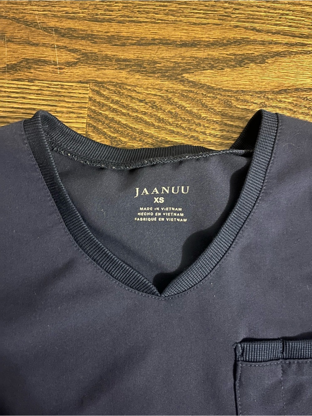 Jaanuu Navy V-Neck Scrub Top with Pocket